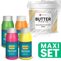 ARTMIE Butter 3D Paste и комплект акрилни бои TRITON - флуоресцентни нюанси — изображение 1