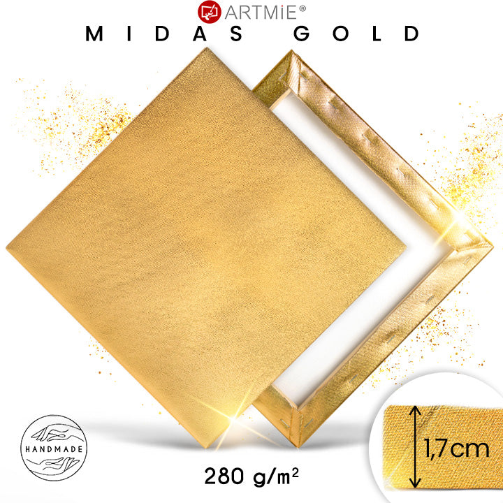 Златно платно върху рамка MIDAS — памук 280 g/m² с металик златен пигмент