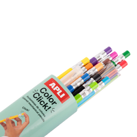 Автоматични цветни моливи APLI Color Click, 12 бр. с резервни графити и острилка