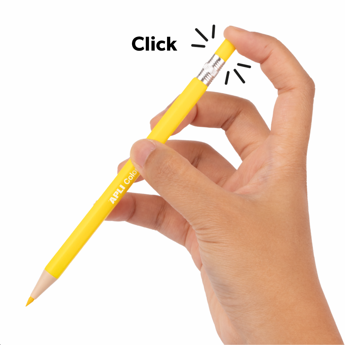 Автоматични цветни моливи APLI Color Click, 12 бр. с резервни графити и острилка