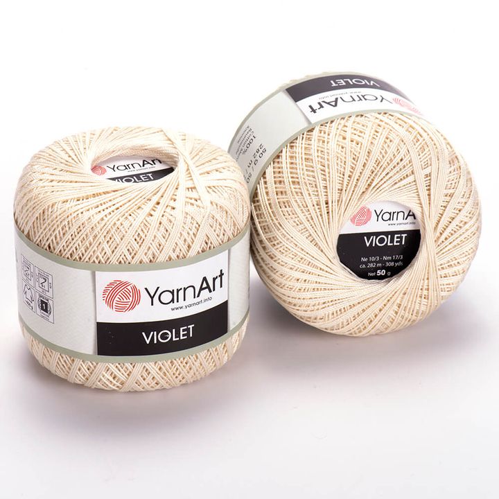 Памучна прежда YarnArt Violet 50 гр. – 6282 крем