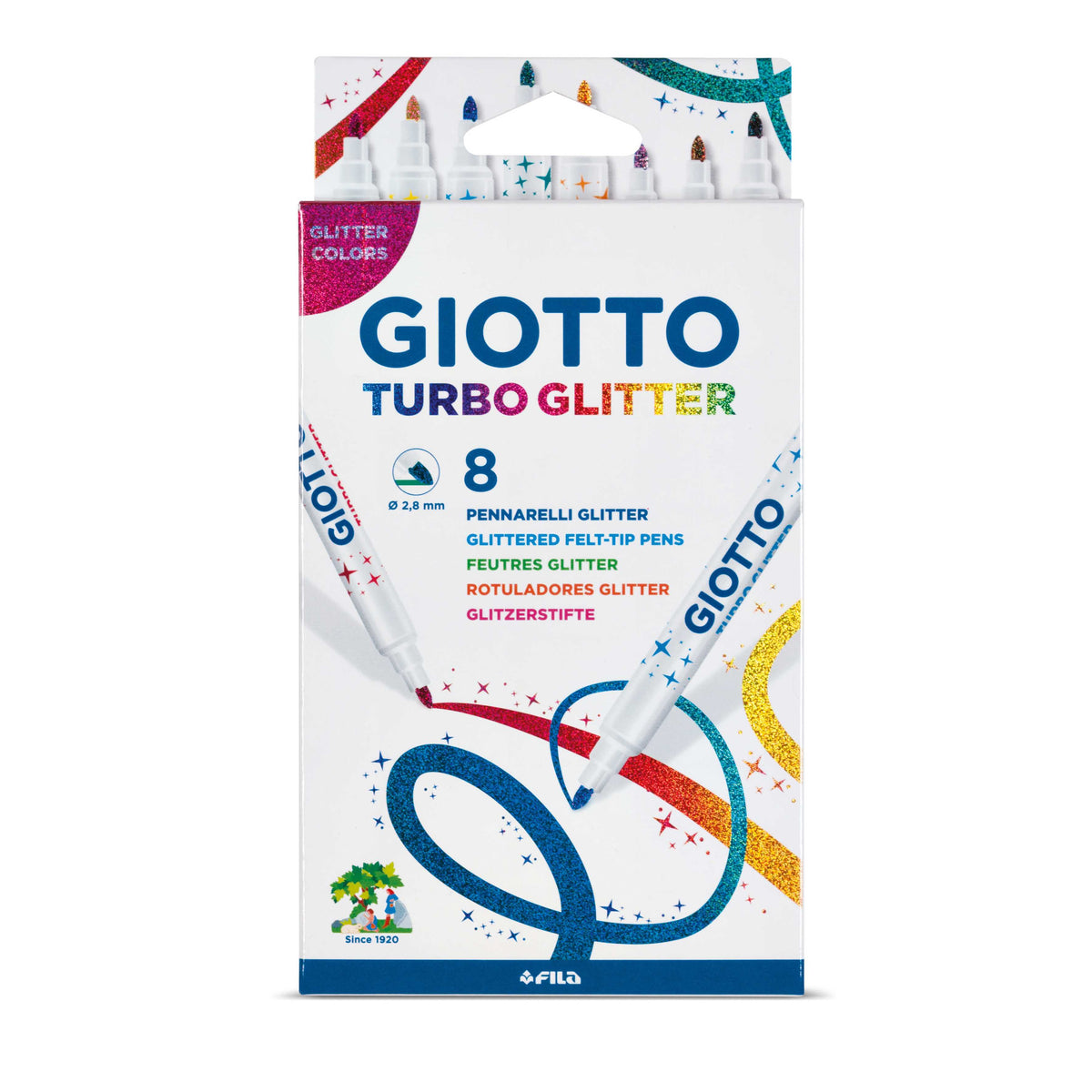 Блестящи флумастери GIOTTO Turbo Glitter 8 бр. - 2,8 mm