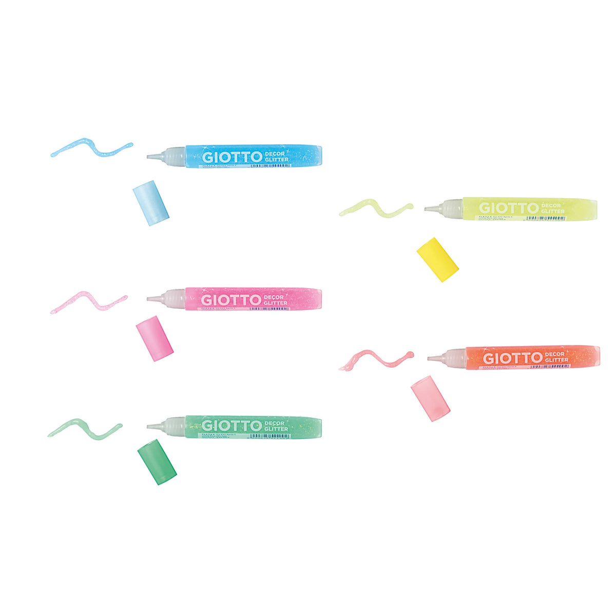Блестящо лепило GIOTTO Glitter Glue неонови цветове 5 x 10 g