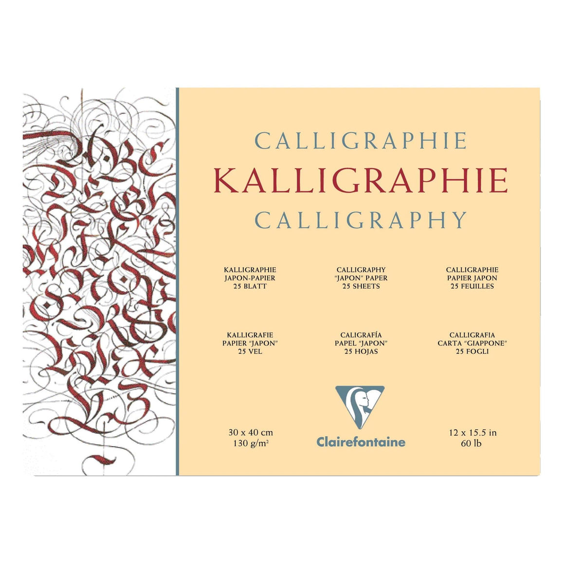Блок за калиграфия CLAIREFONTAINE Ivory 130 g 25 листа – 24 x 30 cm