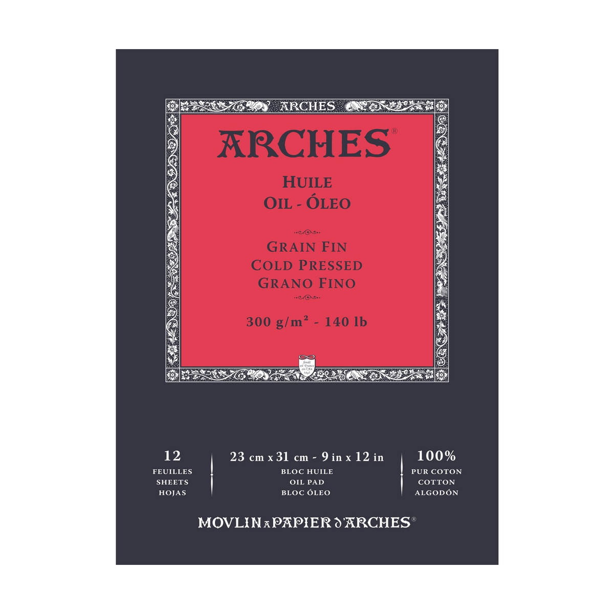 Блок за маслени бои ARCHES Huile CP 300 g/m² 23 x 31 cm - 12 листа