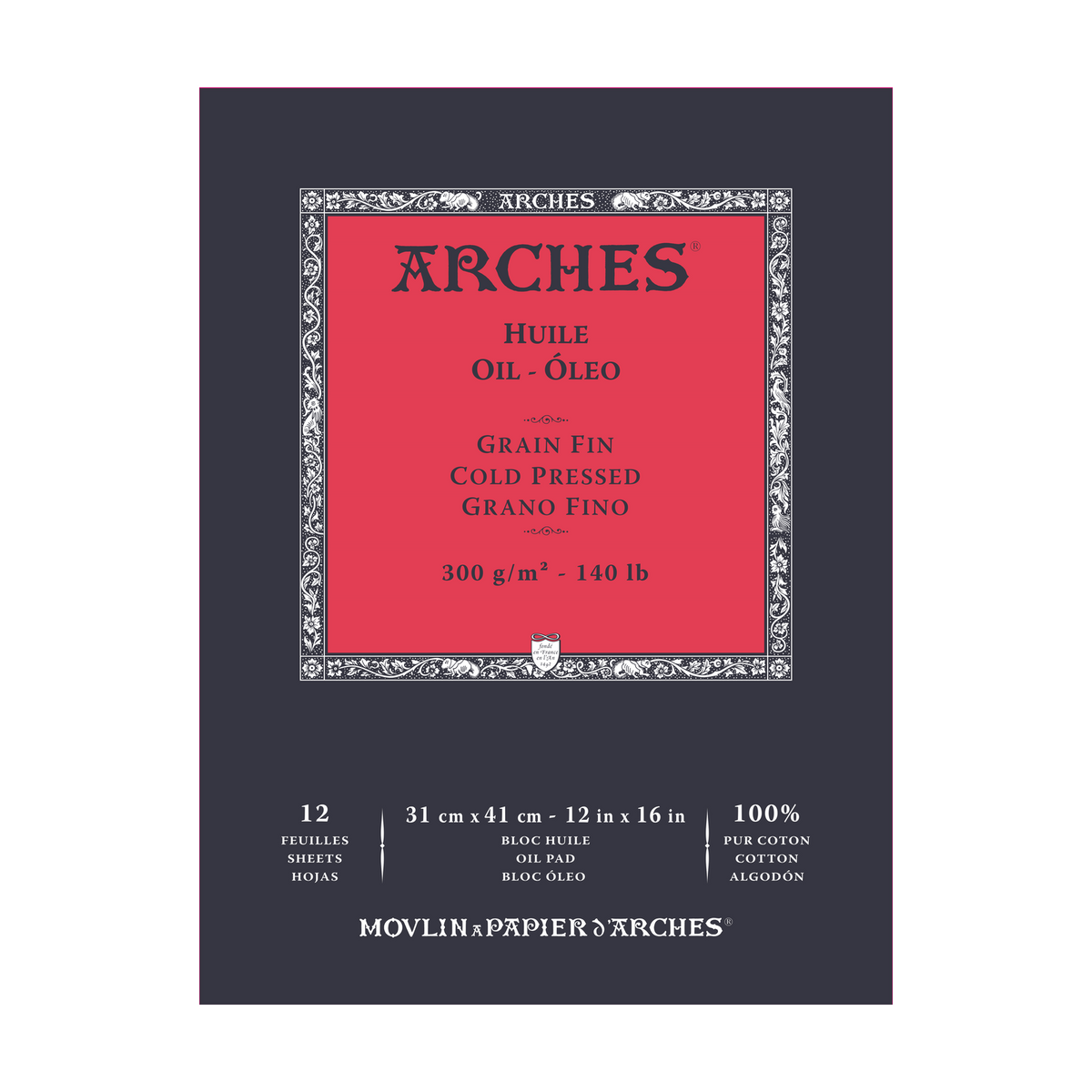 Блок за маслени бои ARCHES Huile CP 300 g/m² 23 x 31 cm - 12 листа