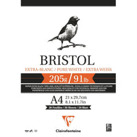 Блок за рисуване CLAIREFONTAINE Bristol 205 g/m² - 20 листа, A4 – A3