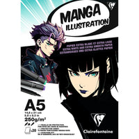 Блок за рисуване Clairefontaine Manga Illustration 250 g/m² A5 – A3 - 20 листа