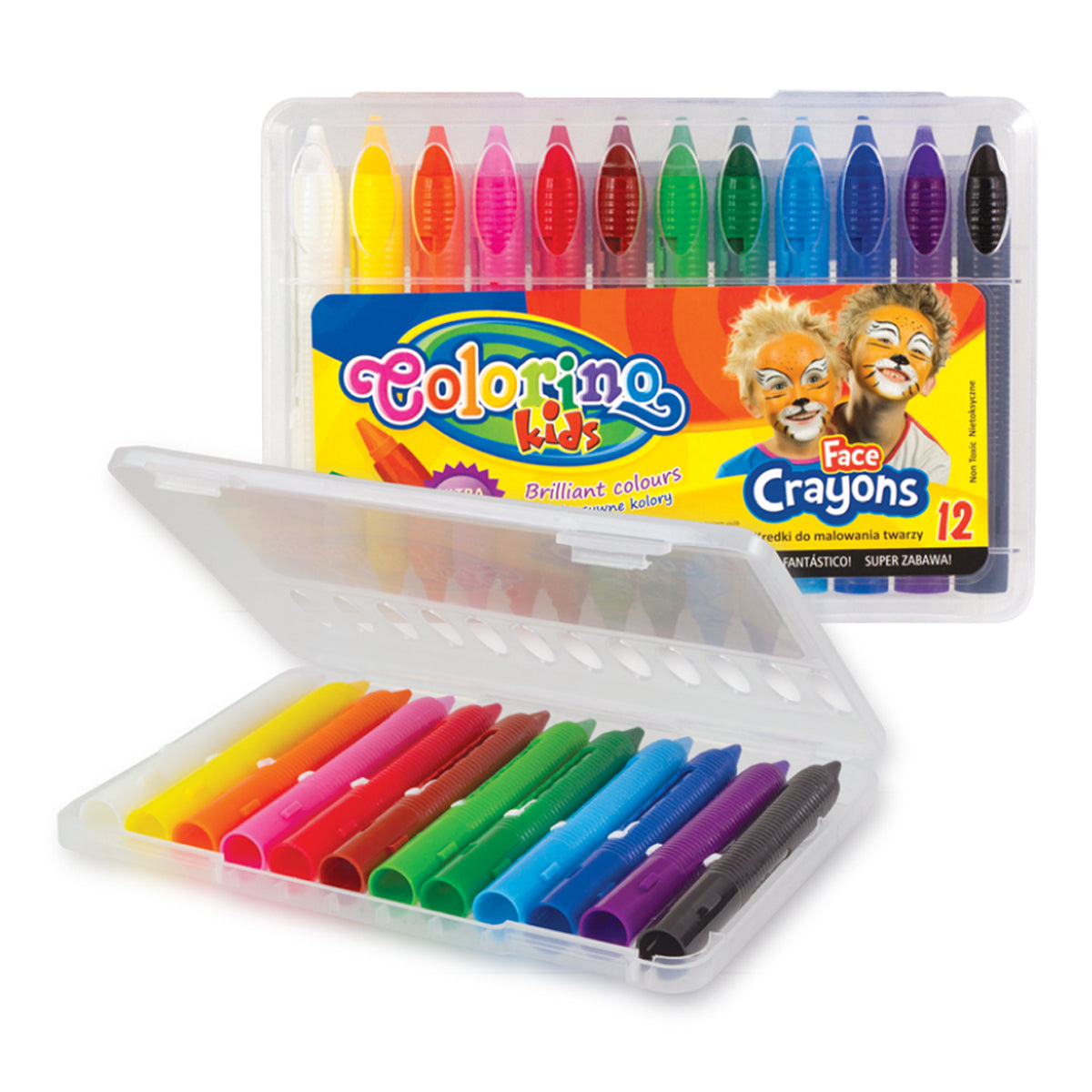 Бои за лице Colorino в кутия, тип стик – 12 цвята