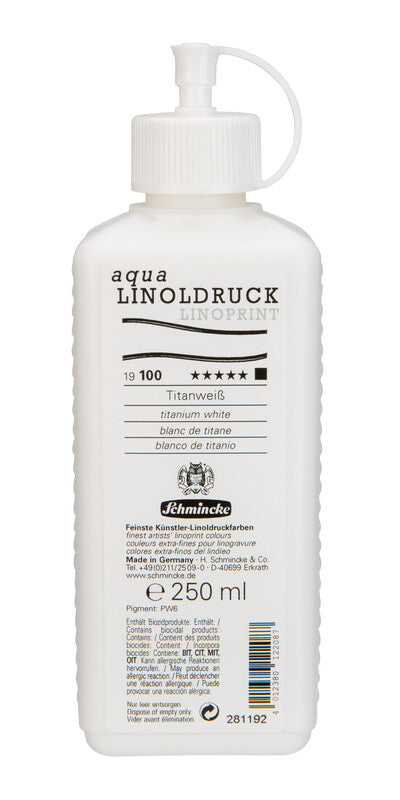 Боя за линогравюра Schmincke aqua-LINOPRINT 250 ml – 100 Титаниево бяло