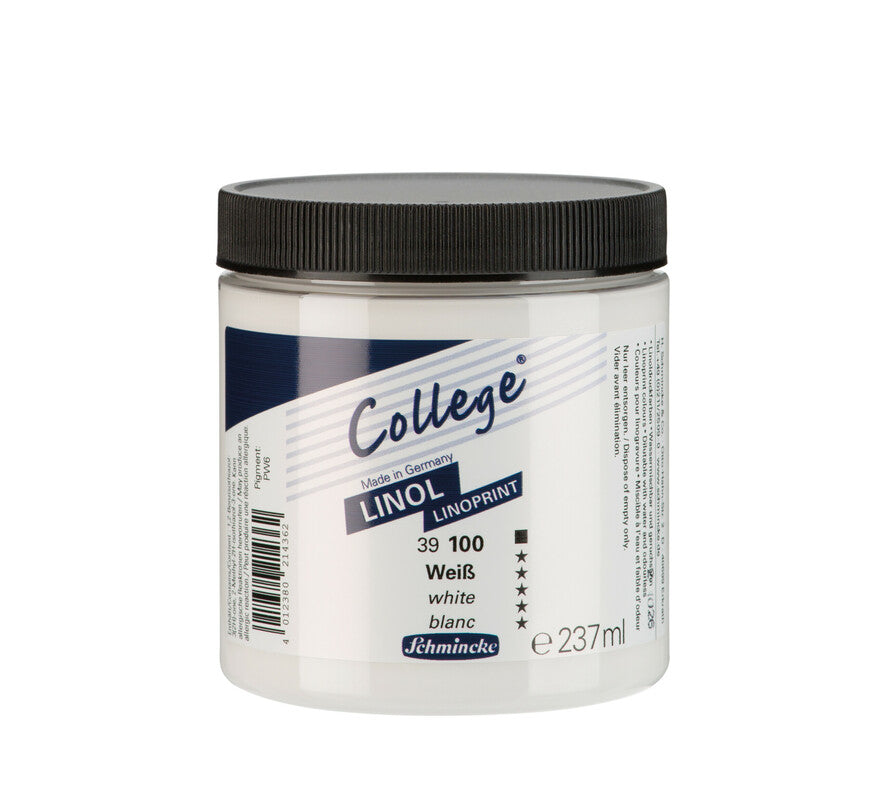 Боя за линогравюра Schmincke College Linol 237 ml – 100 Бяло