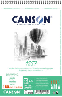 Скицник CANSON 1557 180 g/m² A5 30 листа, със спирала