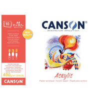 Блок за акрил Canson CP Natural White 400 g/m² - 10 листа, 33 x 41 cm