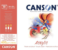 Canson акрилен блок CP Natural White 400 g/m² - 50 листа, 24 x 32 cm