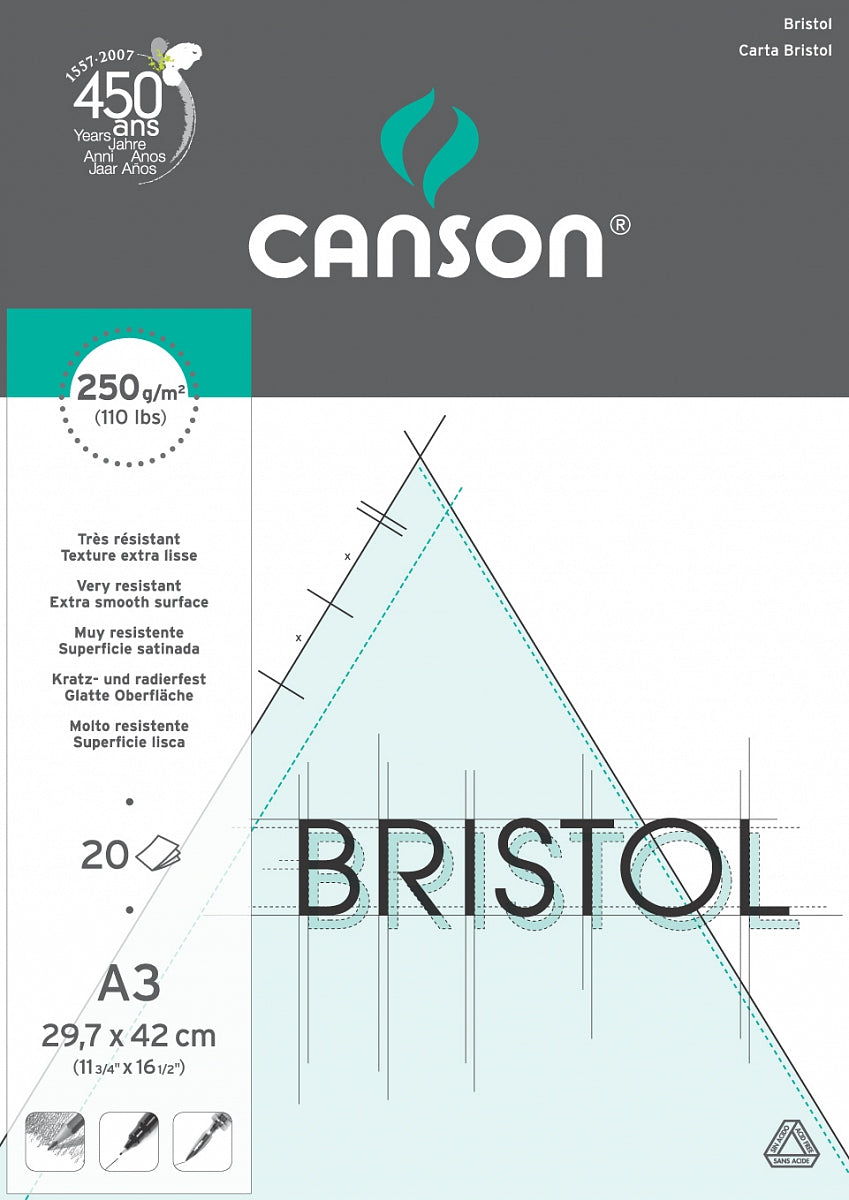 Canson Bristol скицник 250 g/m² 20л A3 лепен