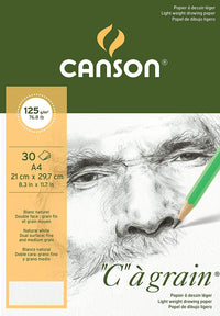 Скицник CANSON C a grain 125 g/m² - 30 листа, A4, финозърнест лепен