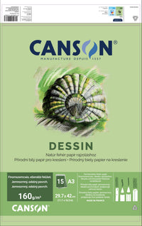 Блок за рисуване CANSON Dessin A3 160 g - 15 листа