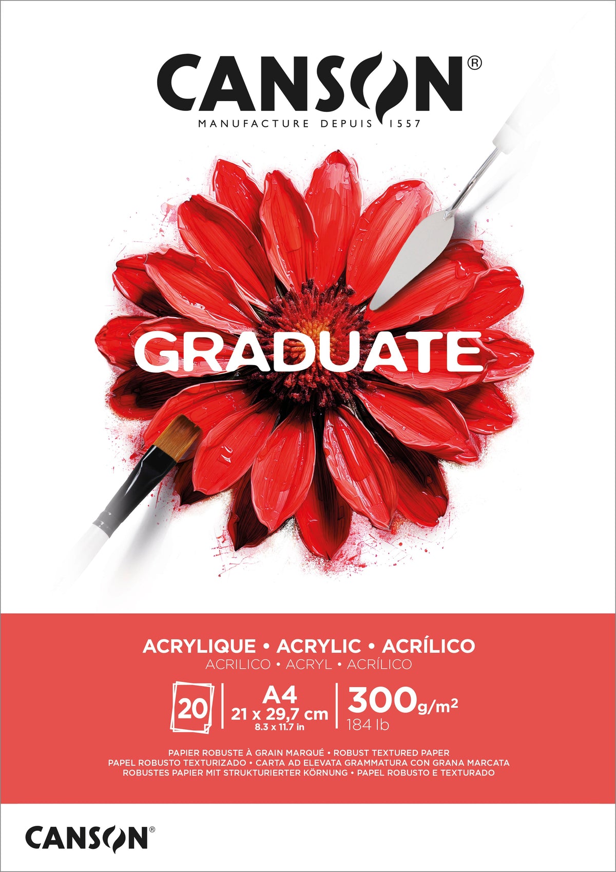 Canson Graduate акрилен блок 300 g 20 л. A4 лепен