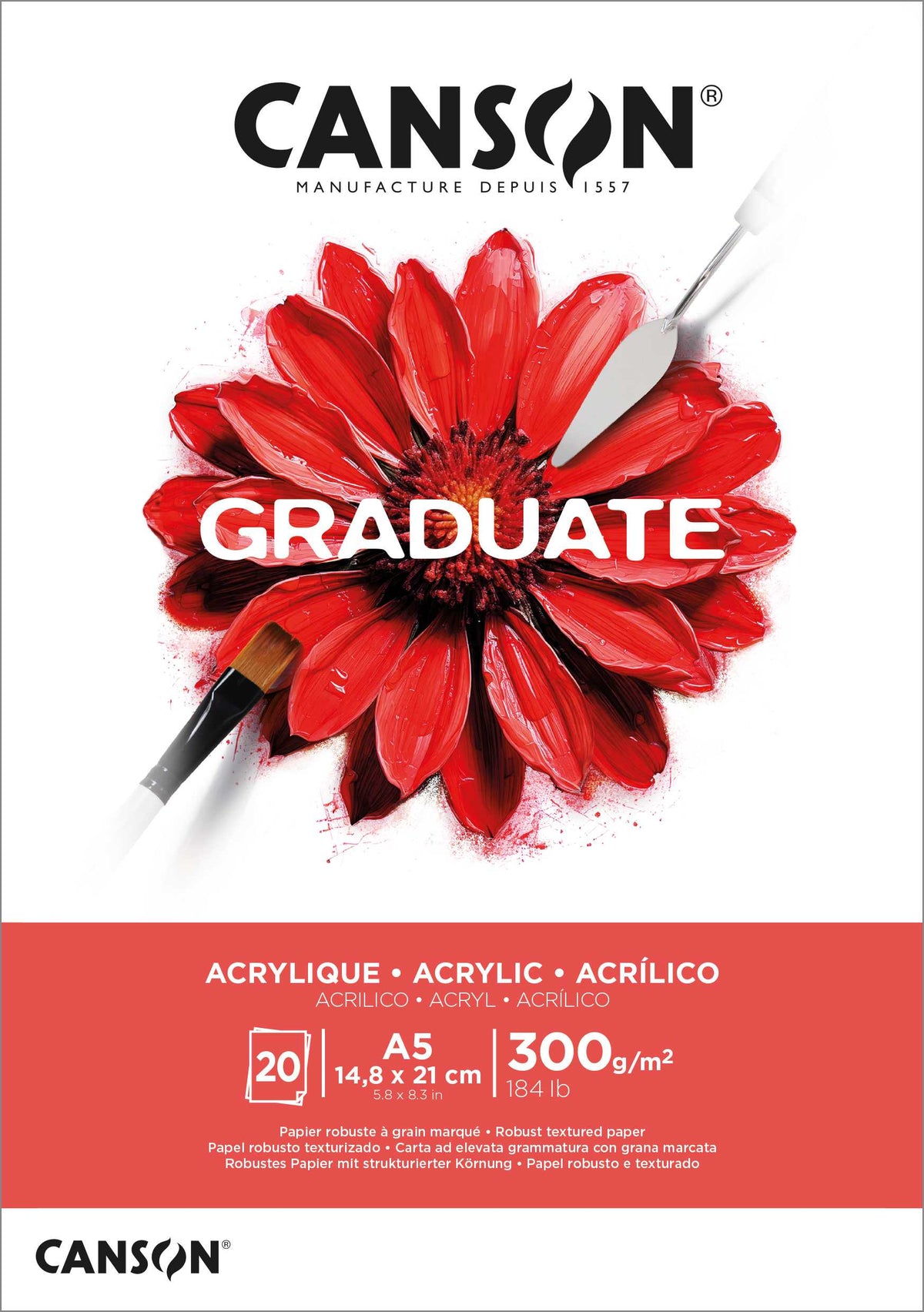 CANSON Graduate блок за акрил 300 g/m² - 20 листа, A5