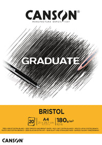 Скицник за рисуване CANSON Graduate Bristol 180 g/m² A4 - 20 листа, лепен