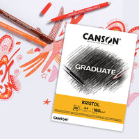Скицник за рисуване CANSON Graduate Bristol 180 g/m² A4 - 20 листа, лепен