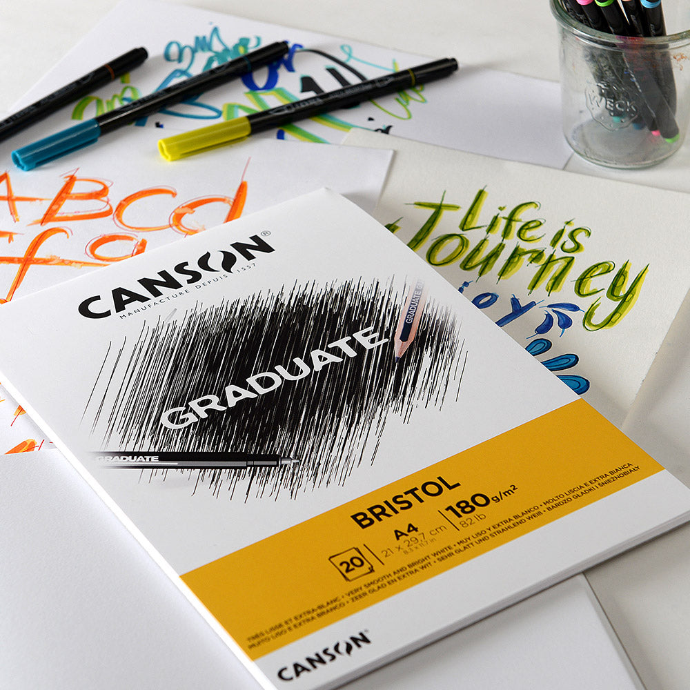 Скицник за рисуване CANSON Graduate Bristol 180 g/m² A4 - 20 листа, лепен