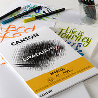 Скицник за рисуване CANSON Graduate Bristol 180 g/m² A4 - 20 листа, лепен