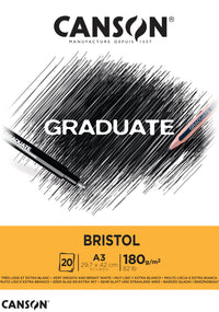 CANSON Graduate Bristol скицник 180 g/m² - 20 листа, A3, лепен