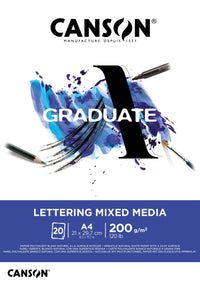Canson Graduate Lettering Mix Media скицник 200 g/m² - 20 листа, A4
