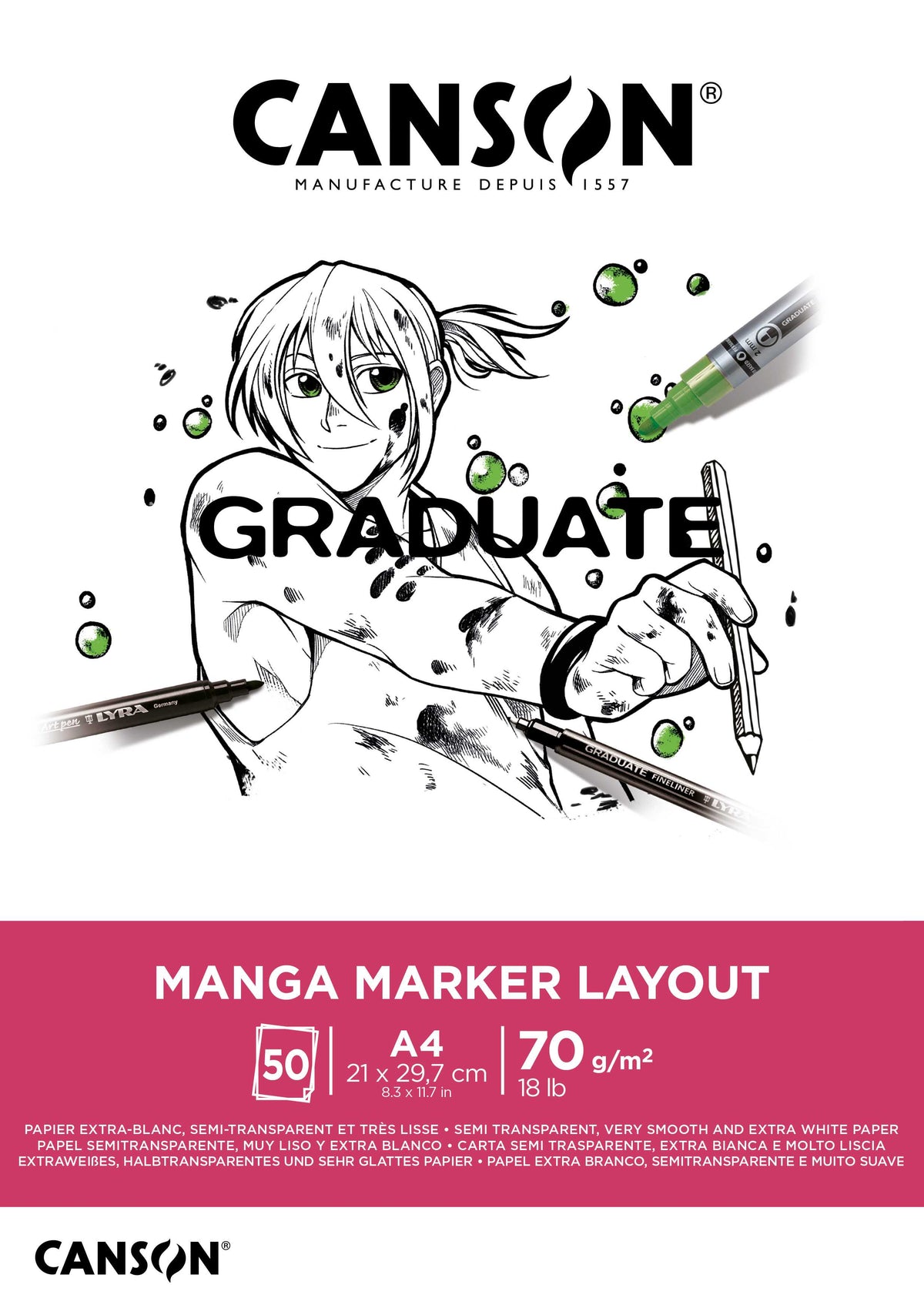 Canson Graduate Marker скицник за маркери 70 g/m² 50 листа A4 лепен