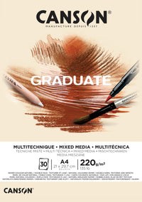 Canson Graduate Mix Media блок Natural 220 g 30 листа A4 лепен