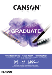 Canson Graduate Mix Media блок бял 200 g/m² - 20 листа, A4 лепен