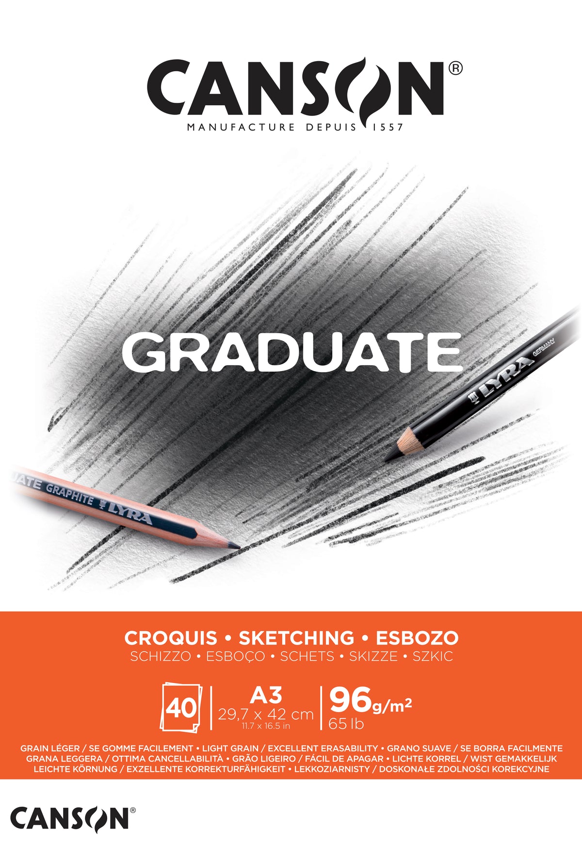 Canson Graduate скицник 96 g/m² 40л A3 лепен
