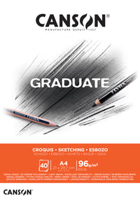 Скицник CANSON Graduate 96 g/m² A4 лепен - 40 листа