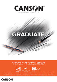 CANSON Graduate скицник 96 g/m², 40 листа, A5, лепен