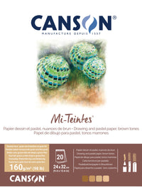 Блок с цветна хартия CANSON Mi-Teintes 160 g/m² 24 x 32 cm Earth - 20 листа