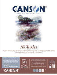 Canson Mi-Teintes лепен блок за пастел 160 g/m² 20 листа - 24 x 32 cm, Grey/Blue