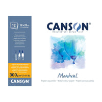 CANSON Montval акварелен блок CP 300 g/m² - 12 листа, 18 x 25 cm