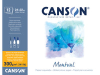 CANSON Montval акварелен блок CP 300 g/m² - 12 листа, 24 x 32 см, лепен