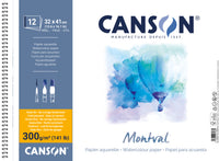 CANSON Montval акварелен блок CP 300 g/m² 12 л 32 x 41 cm спирала