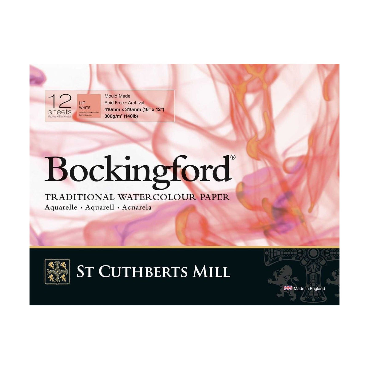 CANSON St Cuthberts Bockingford акварелен блок гладък (HP) бял 300 g/m² - 12 листа