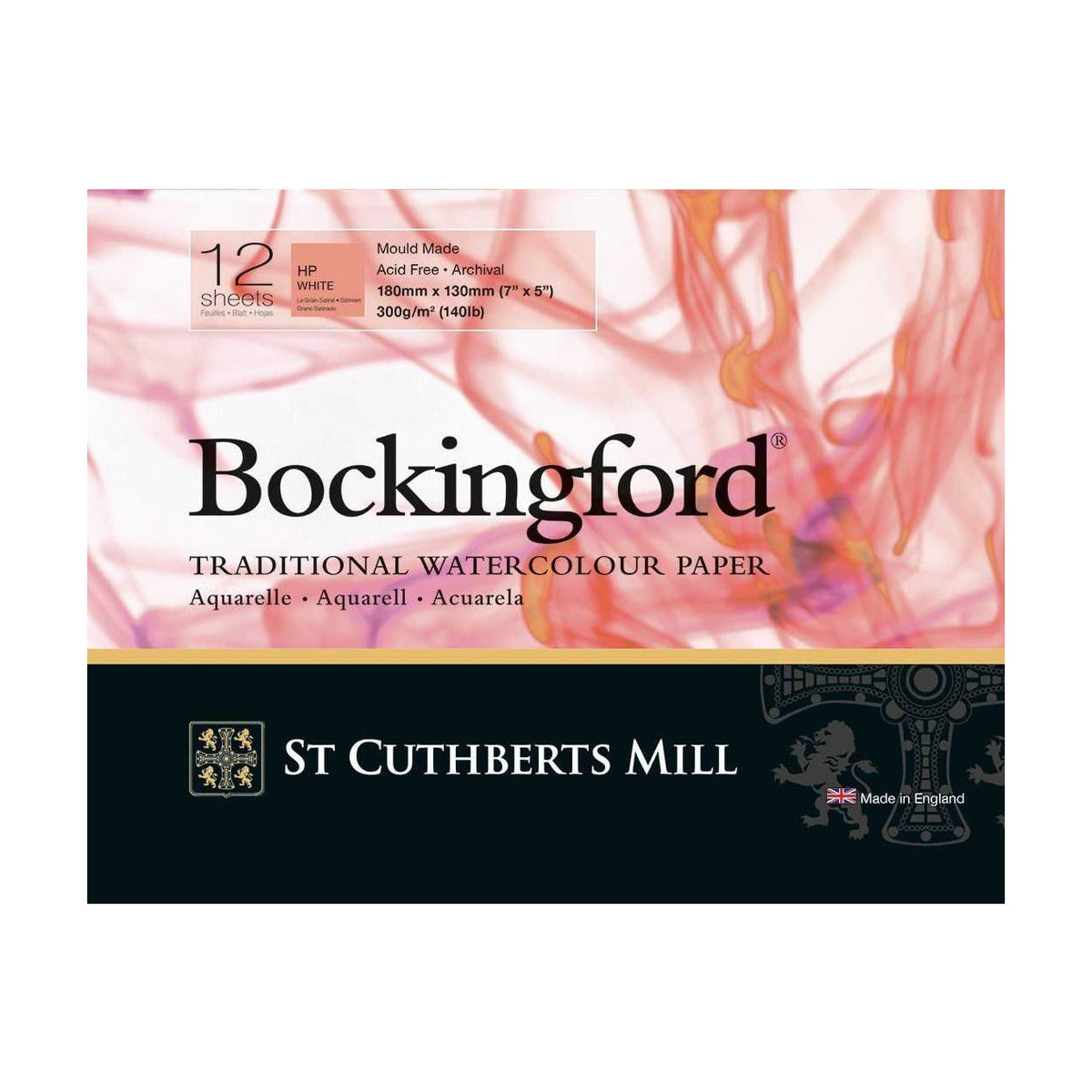 CANSON St Cuthberts Bockingford акварелен блок гладък (HP) бял 300 g/m² - 12 листа
