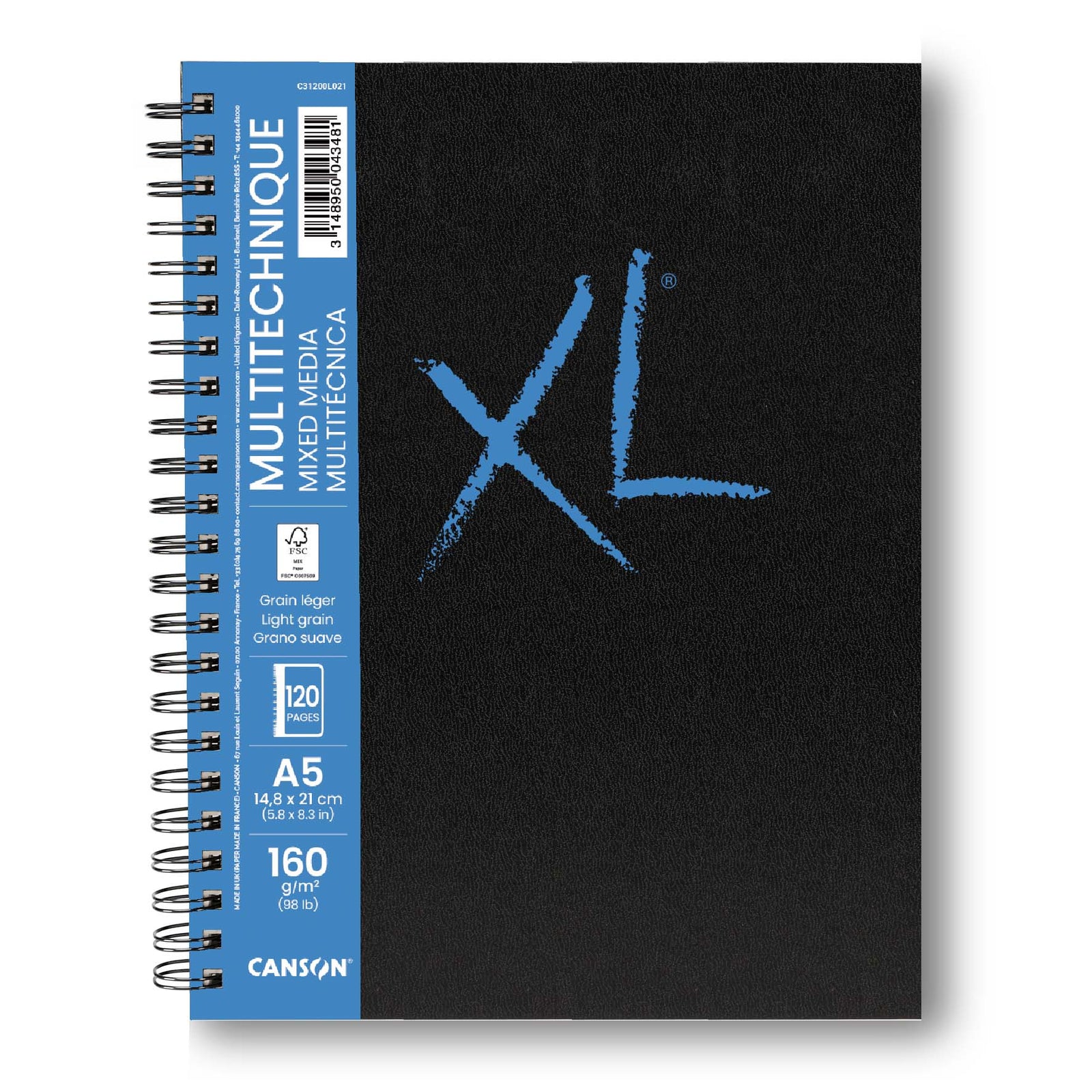 Canson XL Mix Media лепен блок 160 g - 120 листа, A5