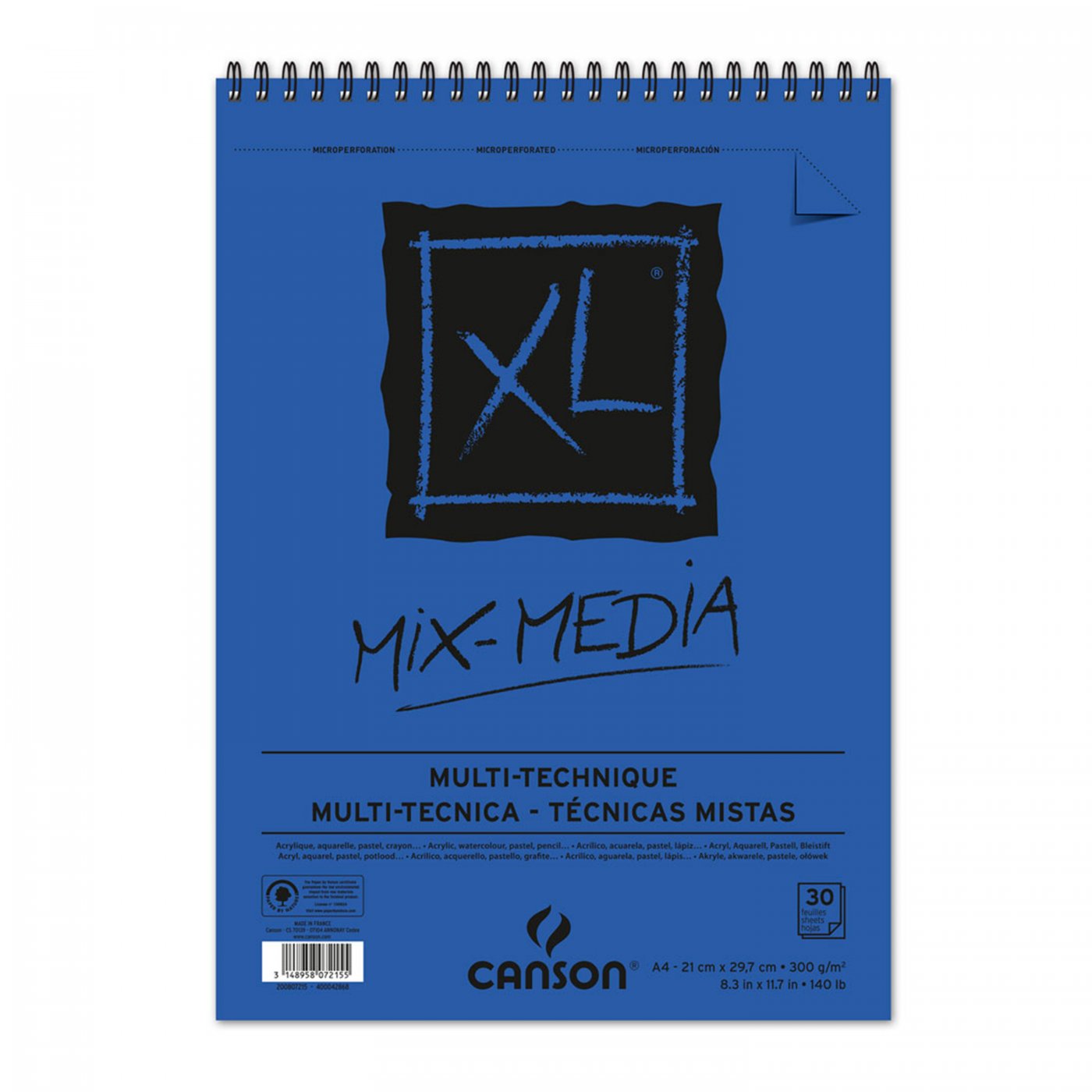 Canson XL Mix Media скицник 300 g/m² 30 л. A4 със спирала