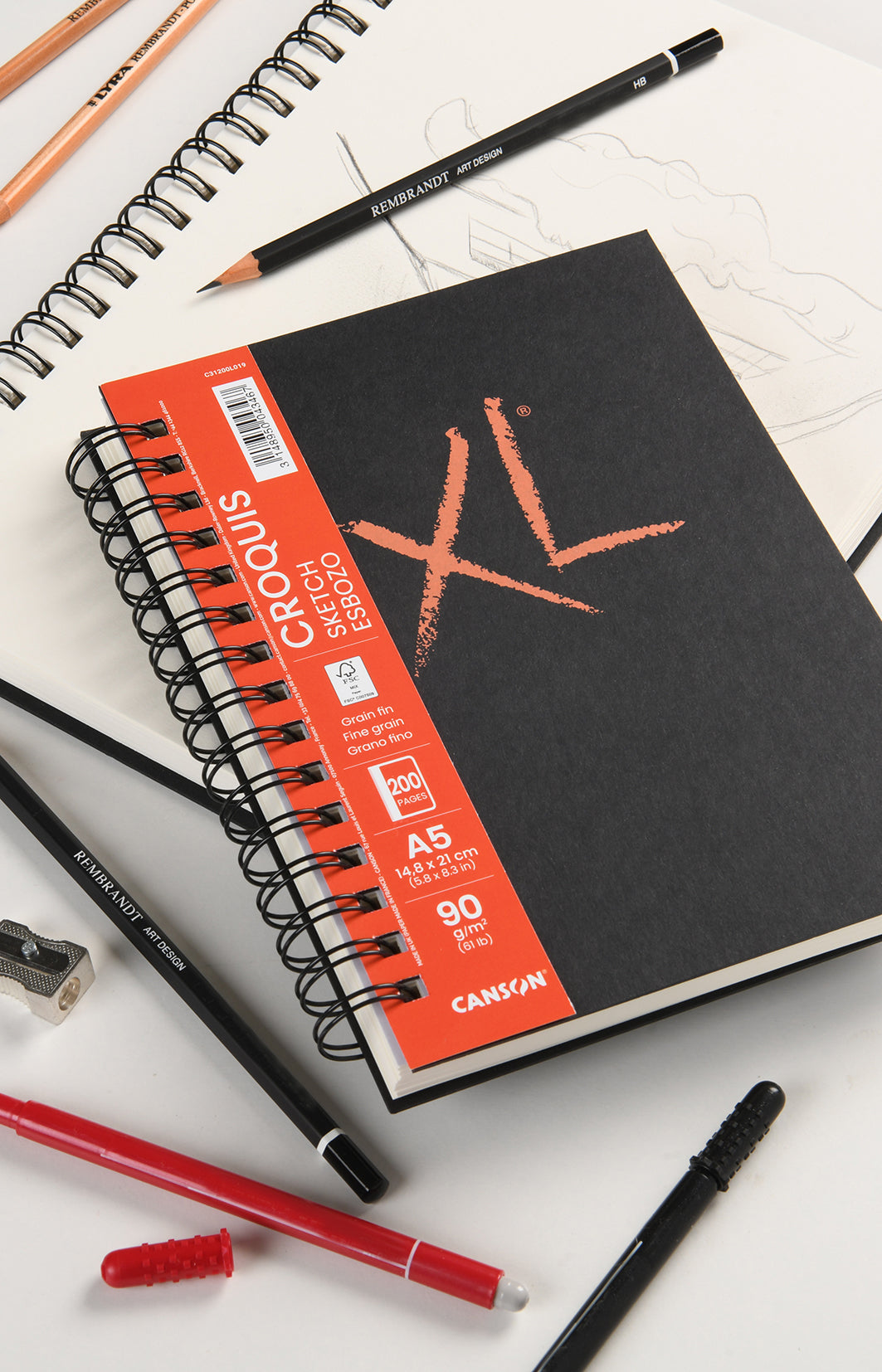 Скицник Canson XL Sketch 90 g/m² - 200 листа, A5