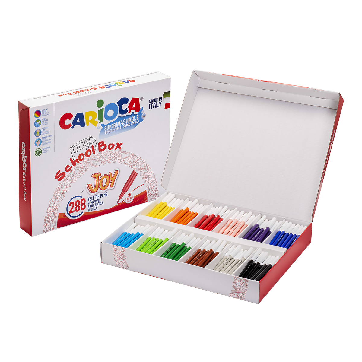 Училищен комплект флумастери Carioca, микс от цветове