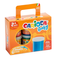 Carioca бои за рисуване с пръсти Baby 2+, хартиено куфарче, 6 × 80 ml