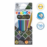 Carioca шестоъгълни цветни моливи Metallic, 12 бр.