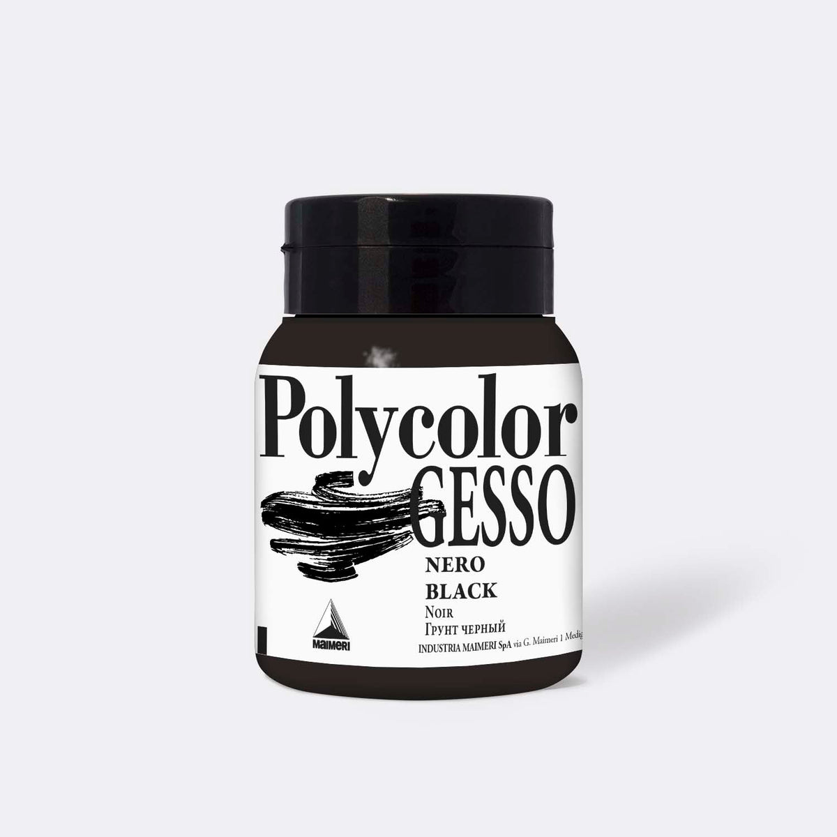 Черен акрилен гесо грунд Maimeri Polycolor 500 ml