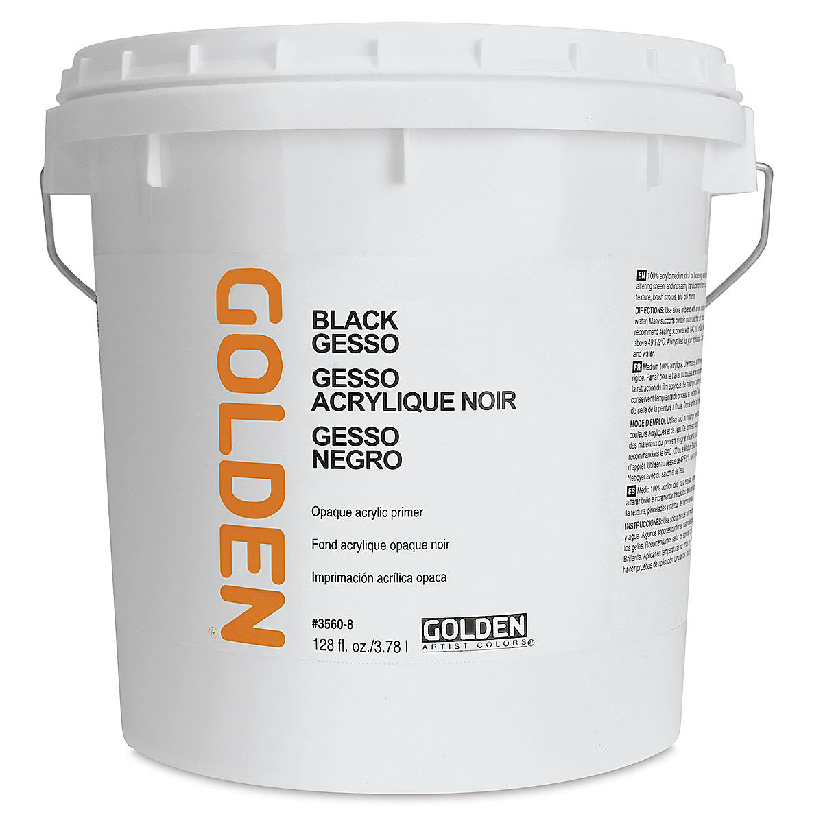 Черен акрилен грунд GOLDEN Black Gesso